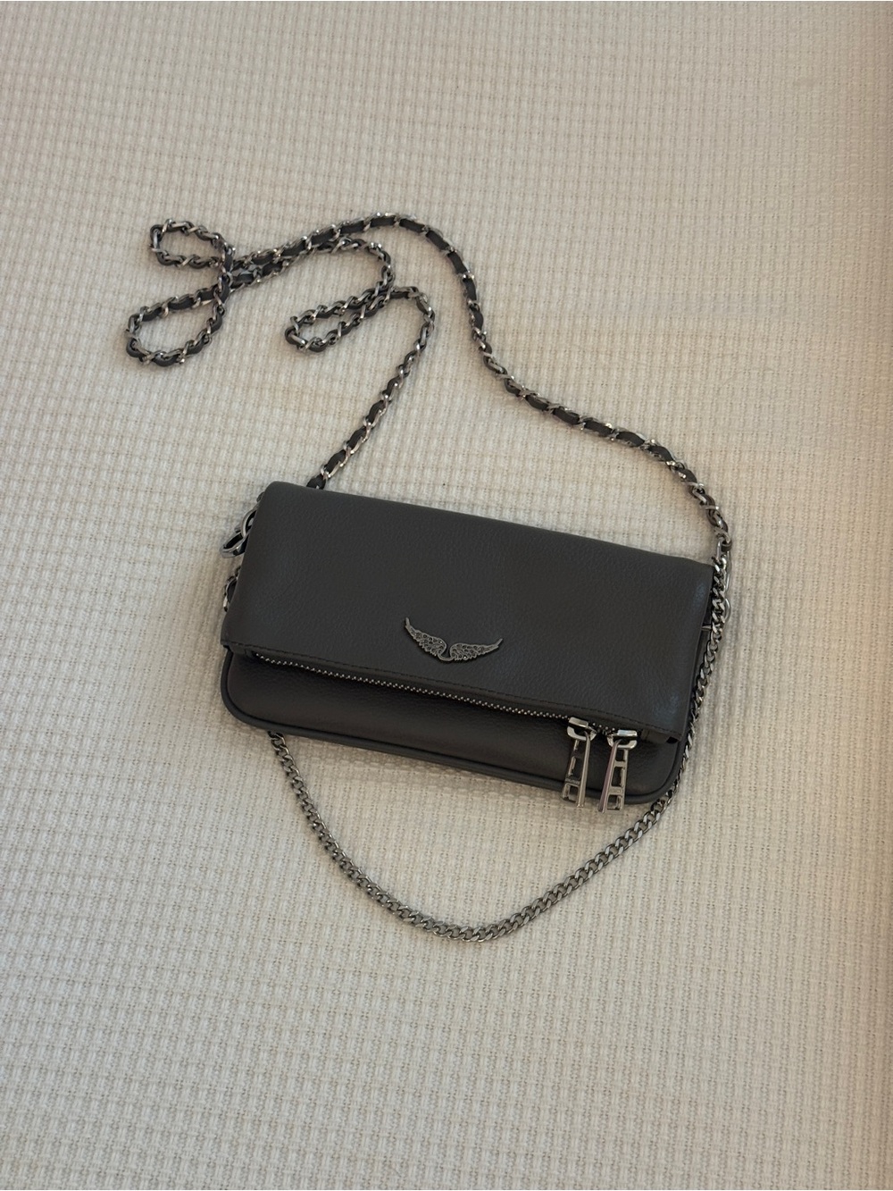 Zadig & Voltaire Rock Mini Clutch in Grey "Road"